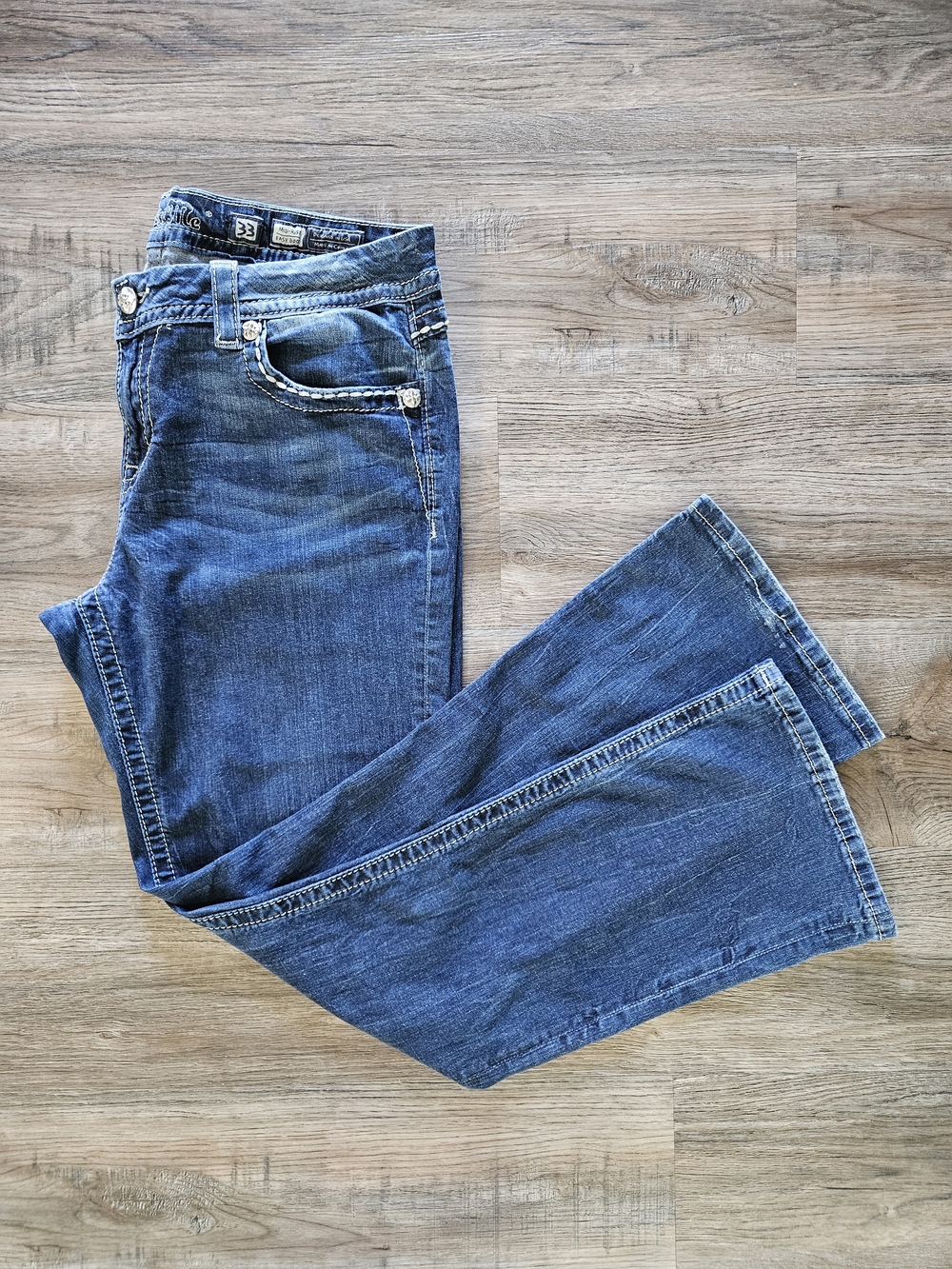 Y2K Miss Me Distressed & Embellished Bootcut Jeans | JE8297ER